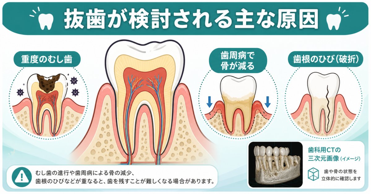 抜歯を提案される主な原因と知っておきたい判断基準