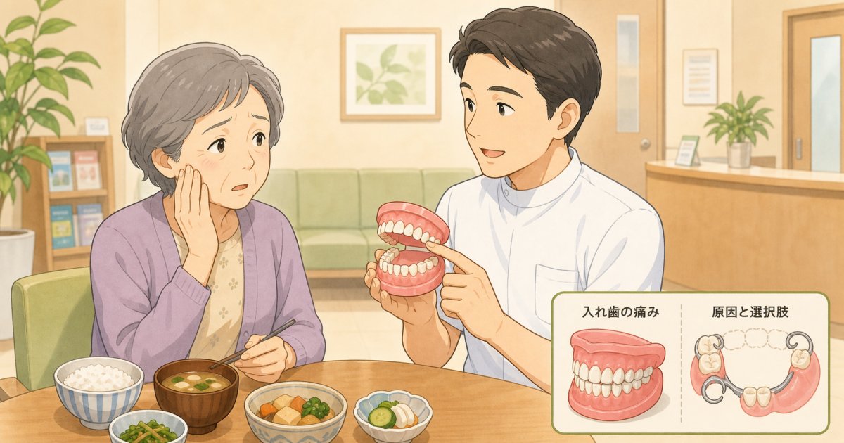 入れ歯が痛くて食事ができない方へ｜原因と固定式などの解決策
