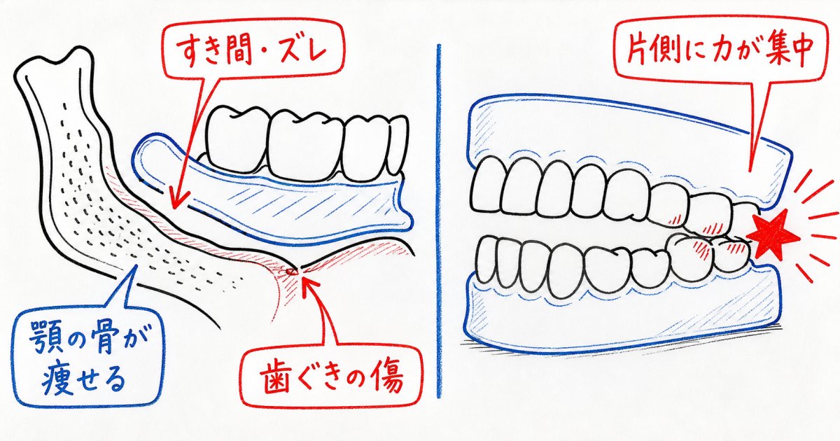 入れ歯で噛むと痛くて食事ができない主な原因