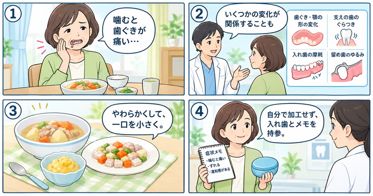 入れ歯が合わず食事がつらい方へ｜ずれる原因と受診までの工夫